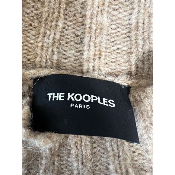 The Kooples Chunky Cable Knit Mock Neck Sweater Sz 1 Wool Alpaca Cozy Cabincore - Picture 3 of 6